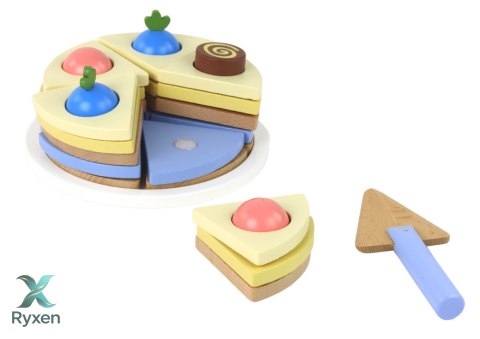 Drewniane Ciasto Tort Kawałki 8 ele. LEAN TOYS