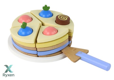 Drewniane Ciasto Tort Kawałki 8 ele. LEAN TOYS