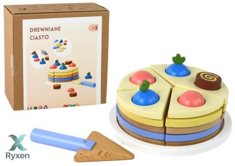 Drewniane Ciasto Tort Kawałki 8 ele. LEAN TOYS