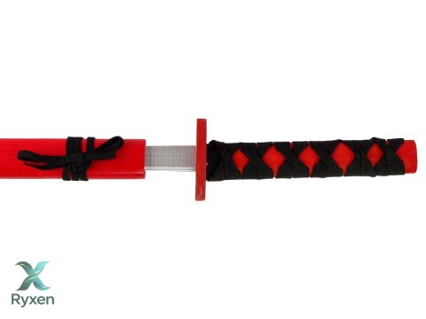 Drewniany Miecz Czerwony Rekwizyt Dla Rycerza 73 cm LEAN TOYS