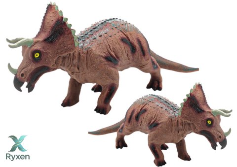 Duża Figurka Dinozaur Triceratops Dźwięk 36 cm Brązowy LEAN TOYS