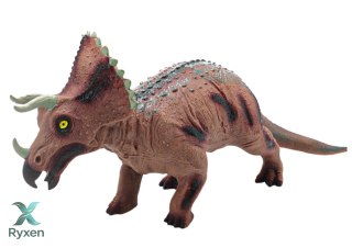 Duża Figurka Dinozaur Triceratops Dźwięk 36 cm Brązowy LEAN TOYS