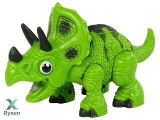 Interaktywny Dinozaur Triceratops Para Wodna Dźwięk Zielony LEAN TOYS
