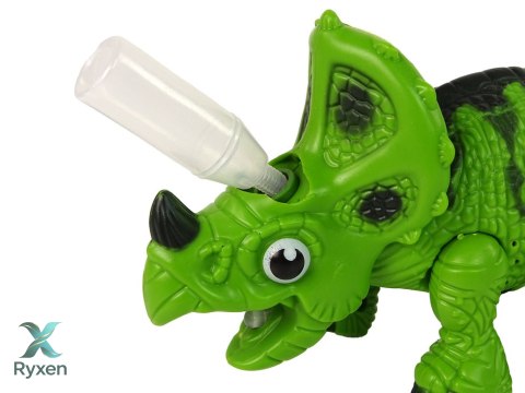 Interaktywny Dinozaur Triceratops Para Wodna Dźwięk Zielony LEAN TOYS
