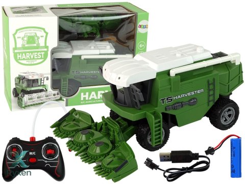 Kombajn Rolniczy Zdalnie Sterowany R/C Światła Zielony LEAN TOYS