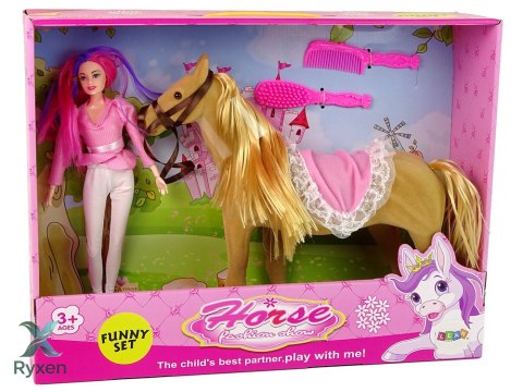 Lalka Jeździec z Brązowym Kucykiem Figurki LEAN TOYS