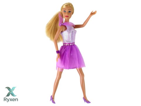 Lalka Lucy Sukienka Fioletowa Brokat Zestaw Buty LEAN TOYS