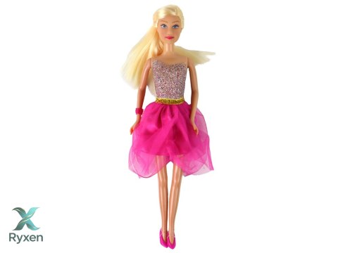 Lalka Lucy Sukienka Różowa Brokatowa Zestaw Buty LEAN TOYS