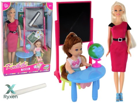 Lalka Nauczycielka Z Uczennicą Szkoła Akcesoria LEAN TOYS