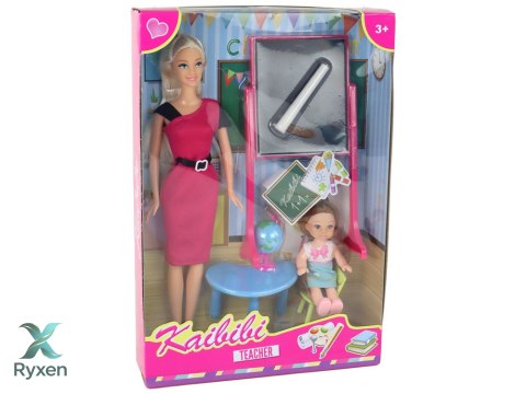 Lalka Nauczycielka Z Uczennicą Szkoła Akcesoria LEAN TOYS