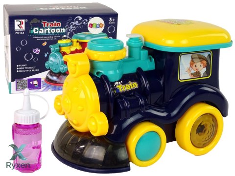 Lokomotywa na Bańki Mydlane Jeździ Światło Dźwięki Niebieska LEAN TOYS