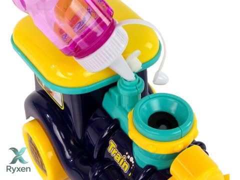 Lokomotywa na Bańki Mydlane Jeździ Światło Dźwięki Niebieska LEAN TOYS