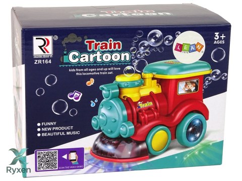 Lokomotywa na Bańki Mydlane Jeździ Światło Dźwięki Niebieska LEAN TOYS