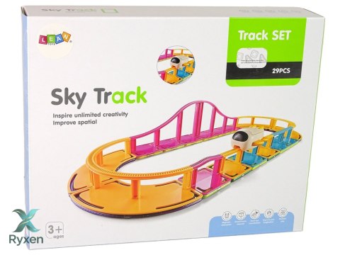 Magnetyczne Klocki Konstrukcyjne Podniebny Tor 29 Elementów LEAN TOYS