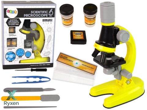 Mikroskop Dziecięcy Zestaw Edukacyjny Żółty LEAN TOYS