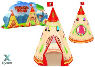 Namiot Tipi Dla Dzieci Styl Indiański Ogród Kremowy 160 cm x 105 cm LEAN TOYS
