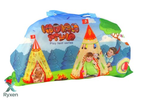 Namiot Tipi Dla Dzieci Styl Indiański Ogród Kremowy 160 cm x 105 cm LEAN TOYS