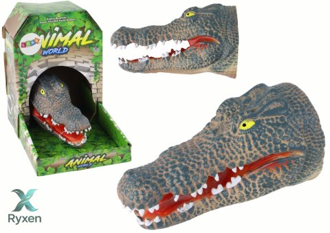 Pacynka na Rękę Krokodyl Zwierzątko Szary LEAN TOYS