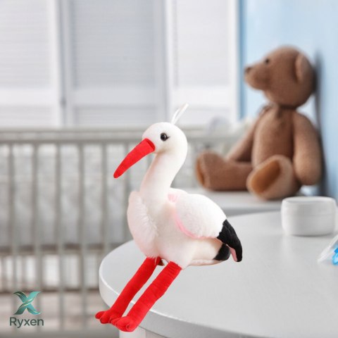 Pluszowy Bocian Ptak Pluszak Maskotka Przytulanka 37cm LEAN TOYS