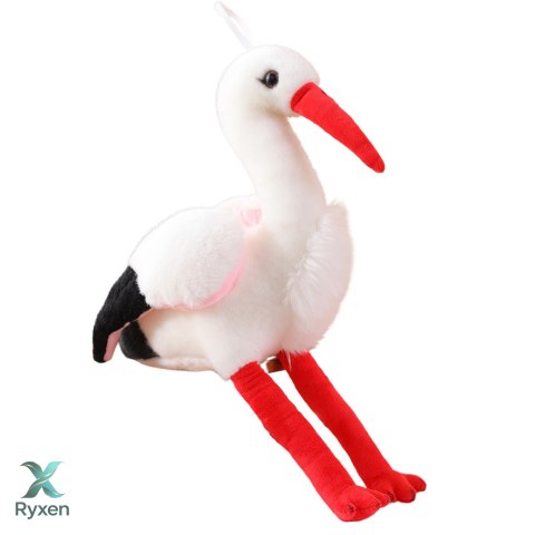 Pluszowy Bocian Ptak Pluszak Maskotka Przytulanka 37cm LEAN TOYS
