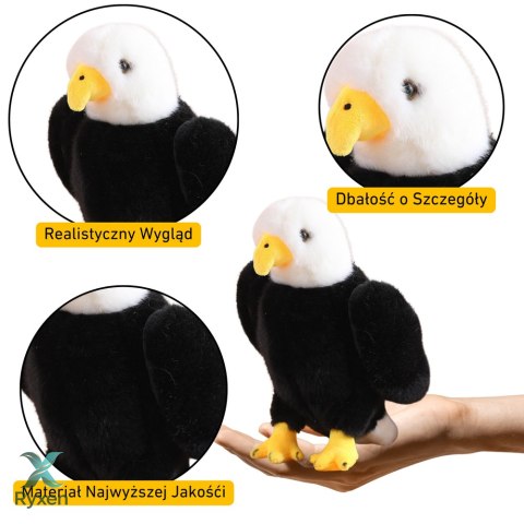 Pluszowy Orzeł Ptak Pluszak Maskotka Przytulanka Czarno Biały 25cm LEAN TOYS