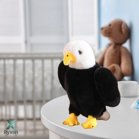 Pluszowy Orzeł Ptak Pluszak Maskotka Przytulanka Czarno Biały 25cm LEAN TOYS