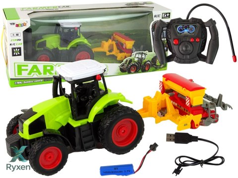 Pojazd Rolniczy Traktor Z Prasą R/C 1:16 Zielony LEAN TOYS