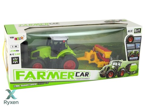 Pojazd Rolniczy Traktor Z Prasą R/C 1:16 Zielony LEAN TOYS