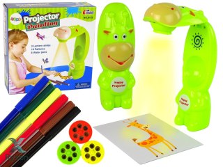 Projektor Do Rysowania Rzutnik Krówka Pisaki Zielony LEAN TOYS