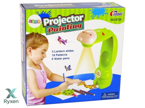 Projektor Do Rysowania Rzutnik Krówka Pisaki Zielony LEAN TOYS