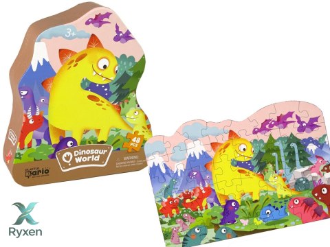 Puzzle Dinozaur Wulkan 48 Elementów LEAN TOYS