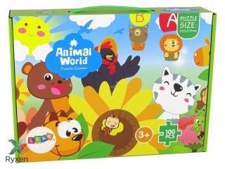 Puzzle Dla Dzieci Układanka Zwierzątka 100 elem. LEAN TOYS