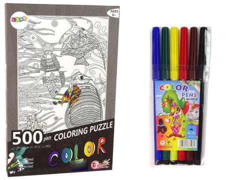 Puzzle Do Kolorowania 500 Elementów Ryby Ocean LEAN TOYS