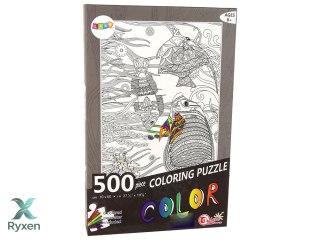 Puzzle Do Kolorowania 500 Elementów Ryby Ocean LEAN TOYS