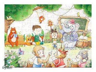 Puzzle Szkoła Dla Zwierząt 100 Elementów LEAN TOYS