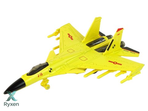 Samolot Myśliwski Napęd Frykcyjny 1:72 Żółty LEAN TOYS