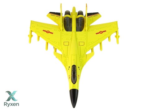 Samolot Myśliwski Napęd Frykcyjny 1:72 Żółty LEAN TOYS