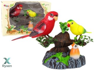 Śpiewające Ruchome Papużki Drzewo Kolorowe LEAN TOYS