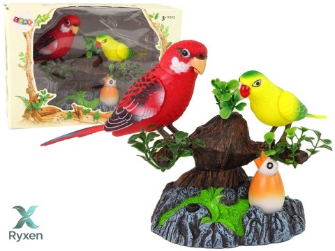 Śpiewające Ruchome Papużki Drzewo Kolorowe LEAN TOYS