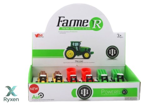Traktor Z Przyczepą Koparka Spychacz Maszyna Żółty Zielony Czerwony LEAN TOYS