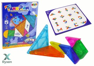 Układanka Tangram 7 Magnetycznych Klocków Puzzle Kolorowe LEAN TOYS