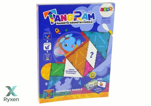 Układanka Tangram 7 Magnetycznych Klocków Puzzle Kolorowe LEAN TOYS