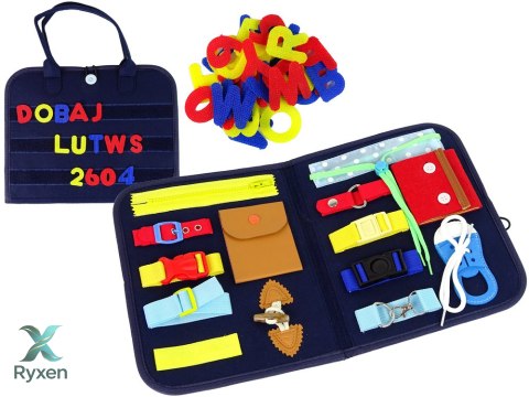 Walizka Tablica Manipulacyjna Sensoryczna Dla Malucha LEAN TOYS
