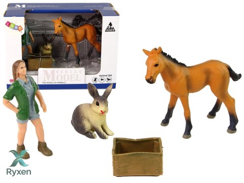 Zestaw Figurek Koń Jasny Zwierzęta. LEAN TOYS
