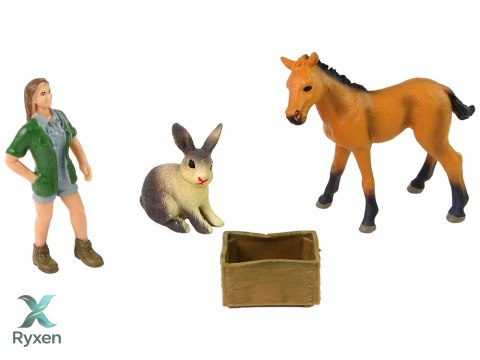 Zestaw Figurek Koń Jasny Zwierzęta. LEAN TOYS