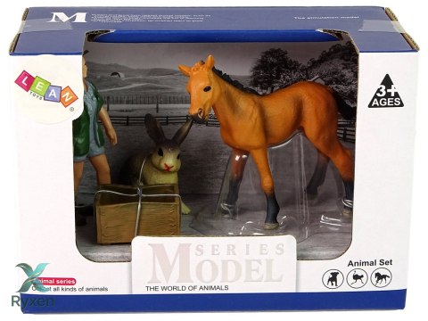Zestaw Figurek Koń Jasny Zwierzęta. LEAN TOYS