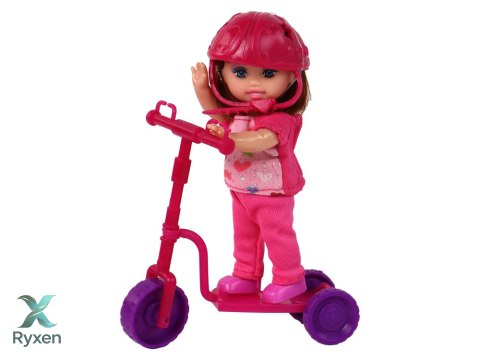 Zestaw Lalek Lucy Purpurowy Hulajnoga Deskorolka Kaski LEAN TOYS