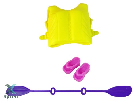Zestaw Lalka Akcesoria Kajak Różowy LEAN TOYS