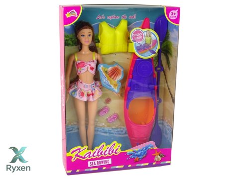Zestaw Lalka Akcesoria Kajak Różowy LEAN TOYS