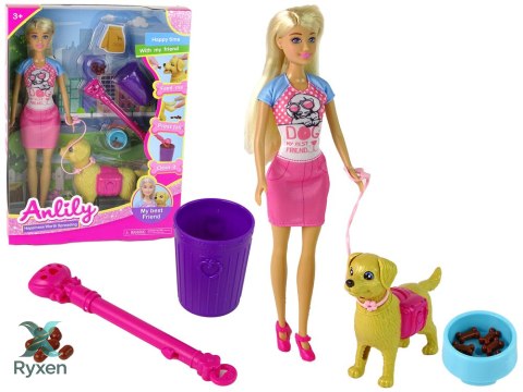 Zestaw Lalki z Pieskiem i Karmą LEAN TOYS
